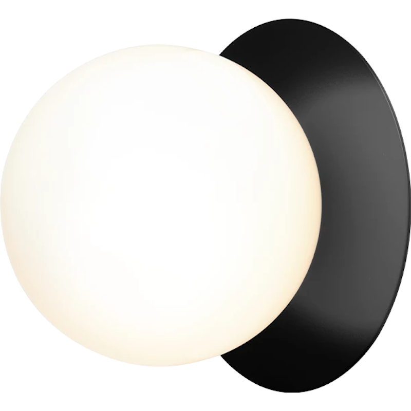 Liila 1 Wall/Ceiling Lamp 165 mm, Black / Opal