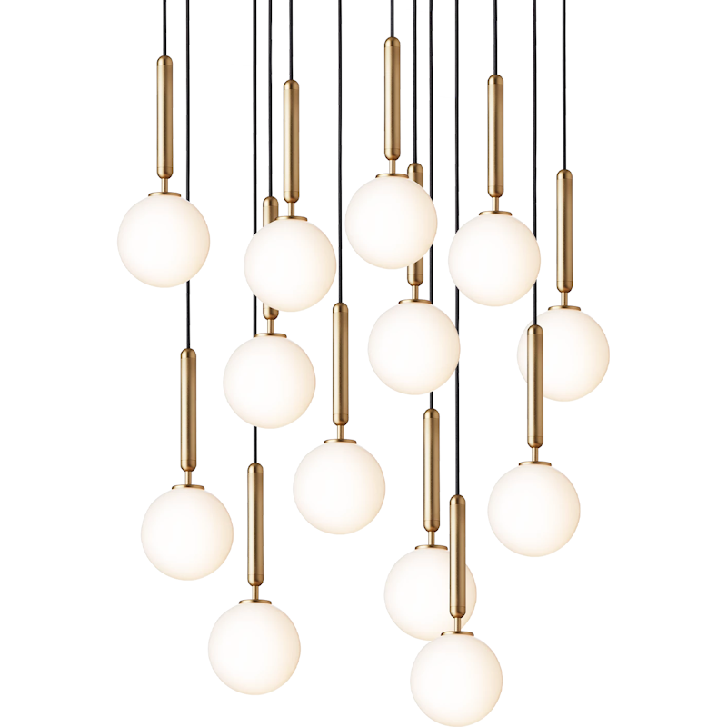 Miira 13 Chandelier 920 mm, Brass / Opal