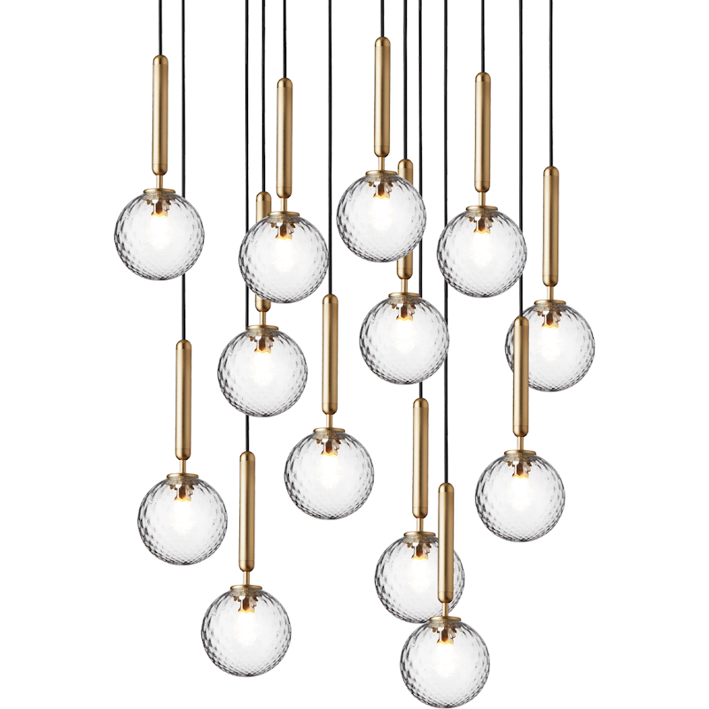 Miira 13 Chandelier 920 mm, Brass / Clear