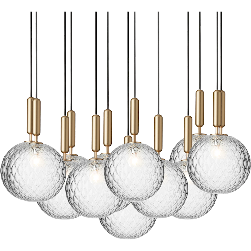 Miira 13 Chandelier 980 mm, Brass / Clear