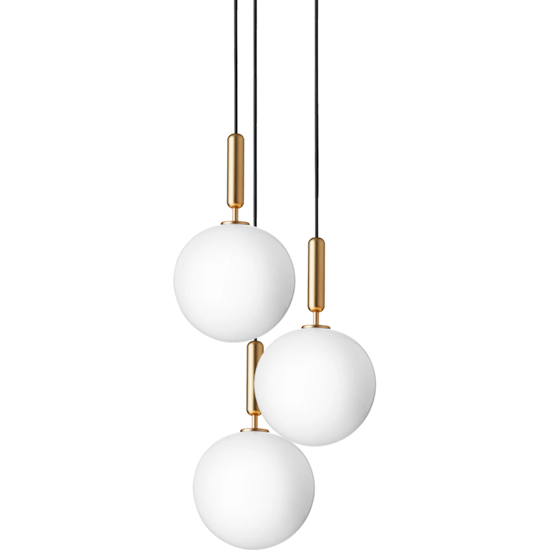 Miira 3 Chandelier 370 mm, Brass / Opal