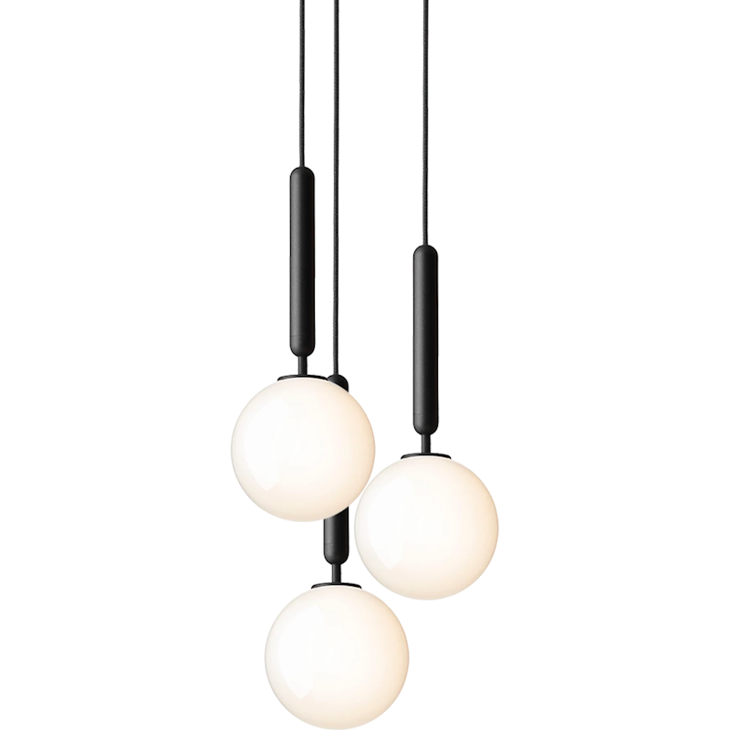 Miira 3 Chandelier 310 mm, Rock Grey / Opal