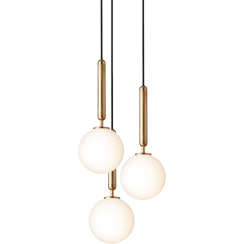 Miira 3 Chandelier 310 mm, Brass / Opal