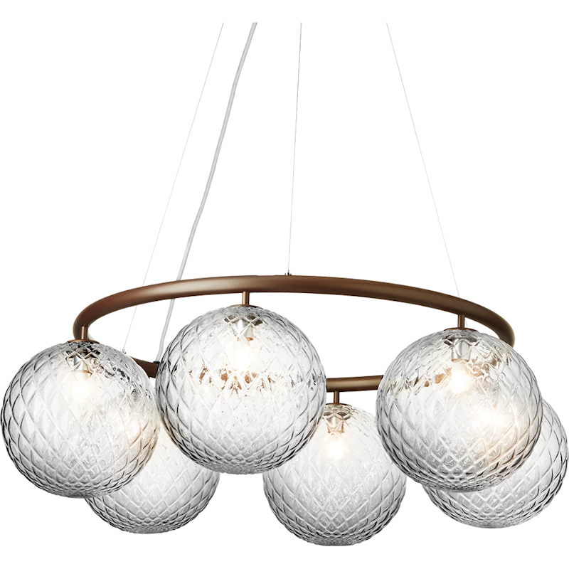 Miira 6 Circular Chandelier, Dark Bronze / Clear