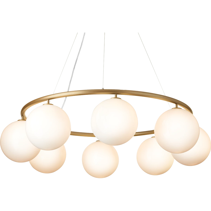 Miira 8 Circular Chandelier, Brass / Opal