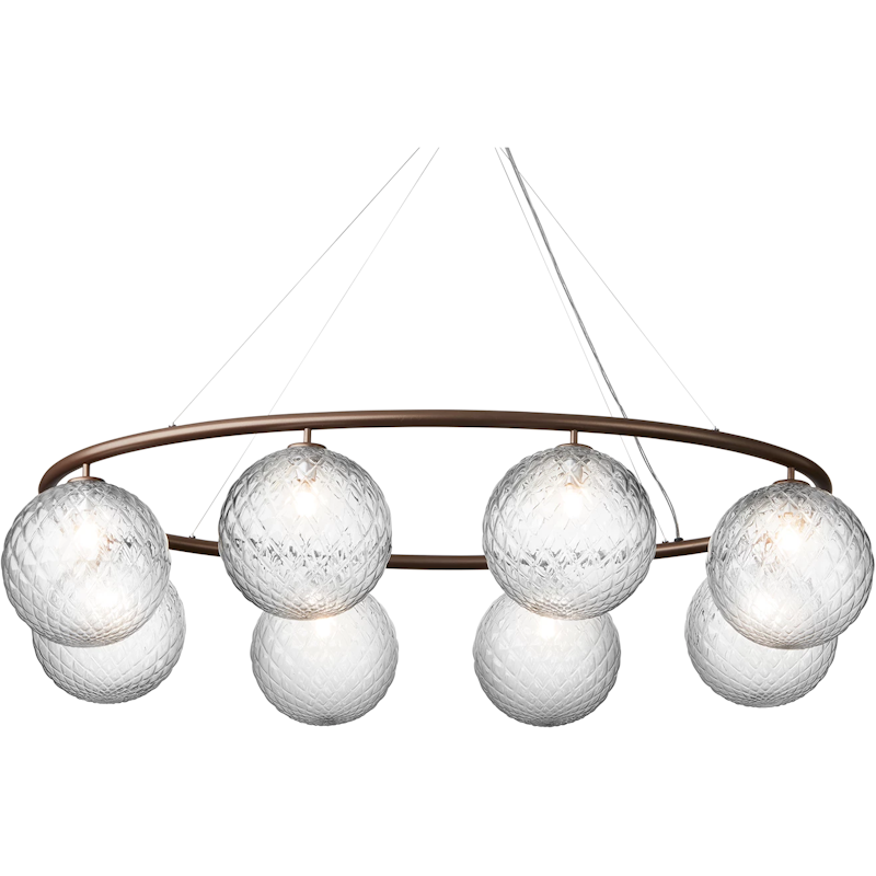 Miira 8 Oval Chandelier, Dark Bronze / Clear