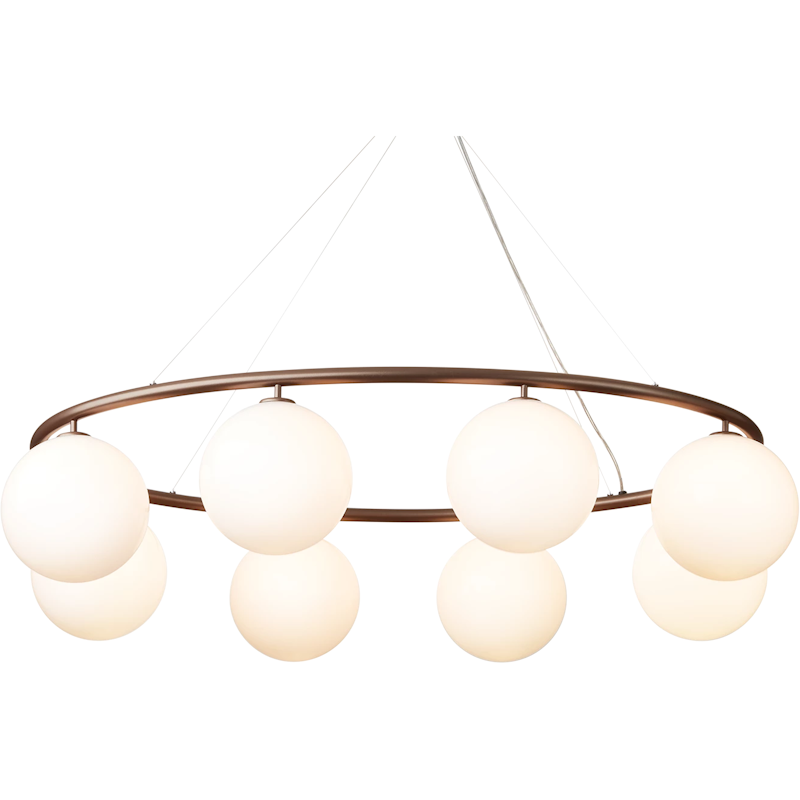 Miira 8 Oval Chandelier, Dark Bronze / Opal