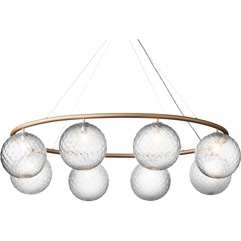 Miira 8 Oval Chandelier, Brass / Clear