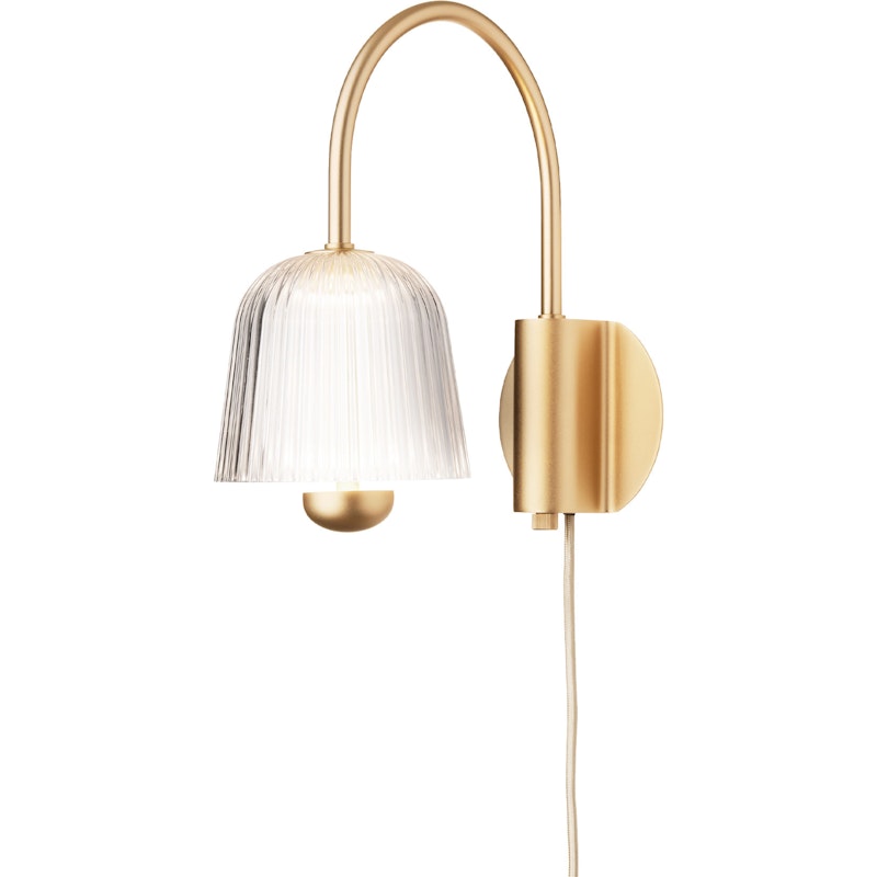 Asteea Wall Lamp, Satin Brass / Clear