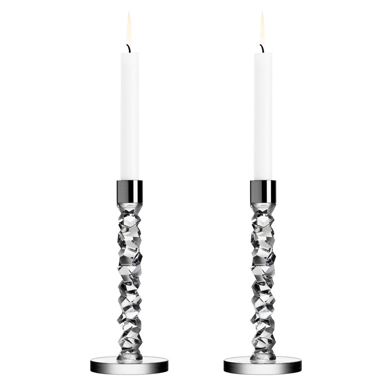 Carat Candle Holder H 24,2 cm, 2 pcs, Stainless steel