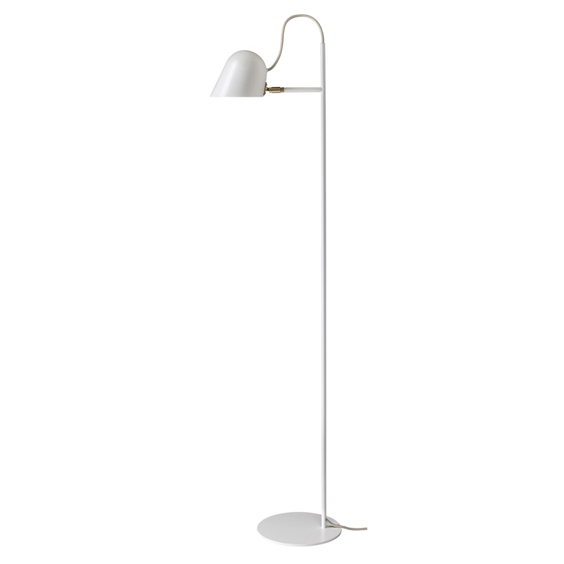 Streck Floor Lamp, White/Brass