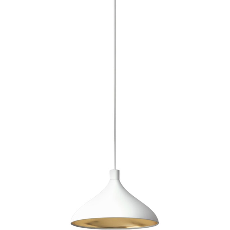 Swell Pendant 41 cm, White / Brass