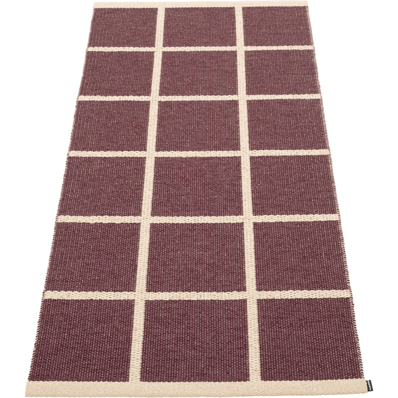 Criss Plastic Rug Burgundy / Cream, 70x150 cm
