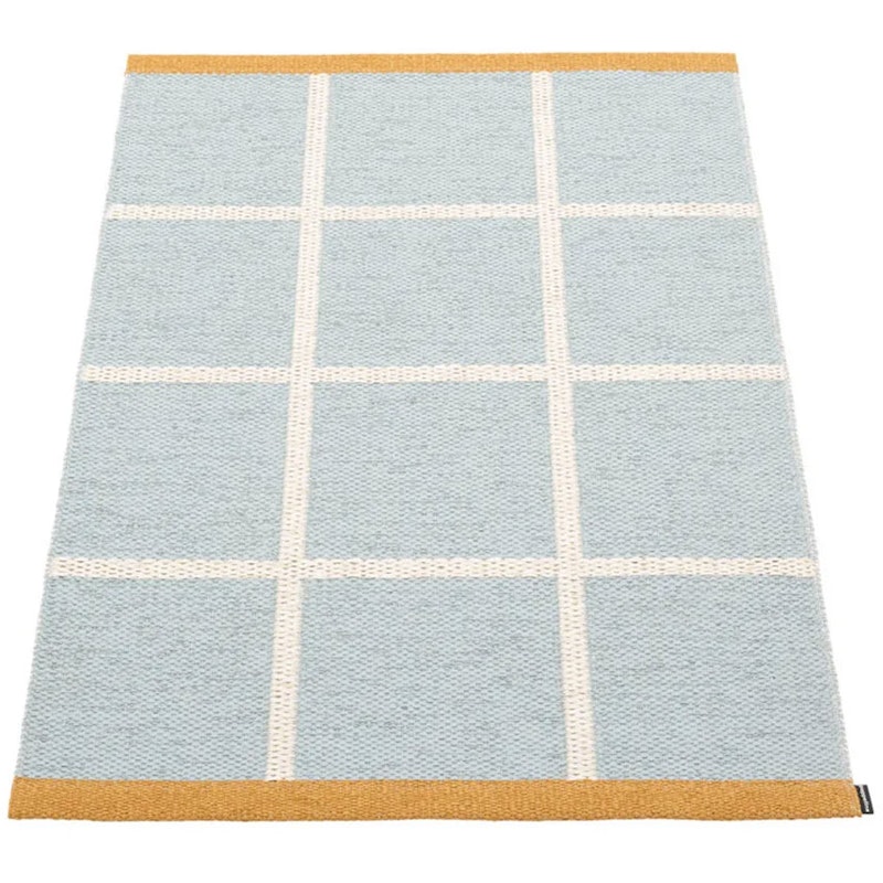 Criss Pop Plastic Rug 70x100 cm, Blue Fog / Vanilla / Ochre