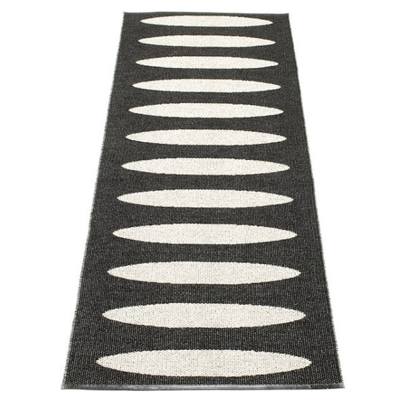 Ella Rug 70x150 cm, Black/Vanilla