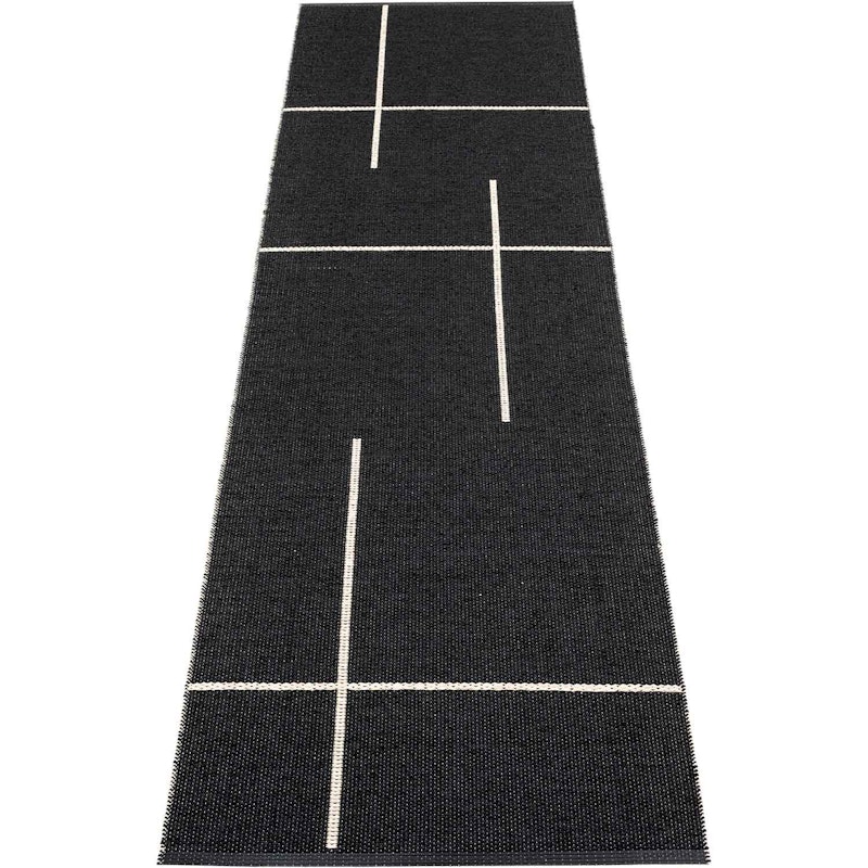 Fred Rug 70x270 cm, Black / Vanilla