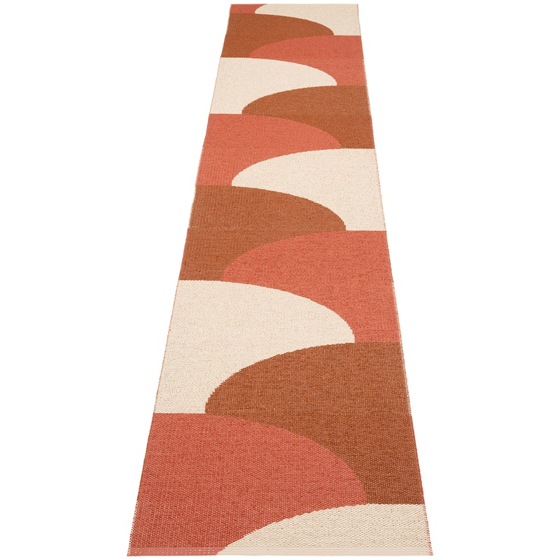 Hill Rug 70x360 cm, Brick / Rust / Cream