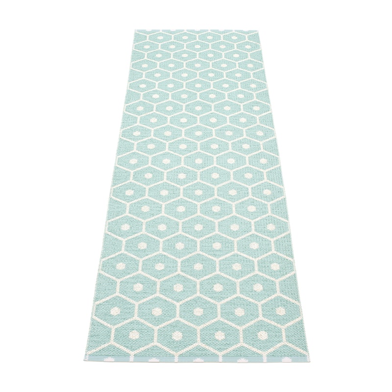 Honey Rug 70x225 cm, Pale Turquoise/Vanilla