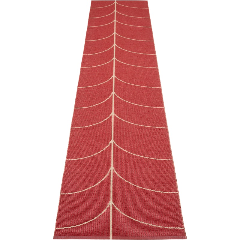Leif Plastic Rug Berry / Beige, 70x360 cm