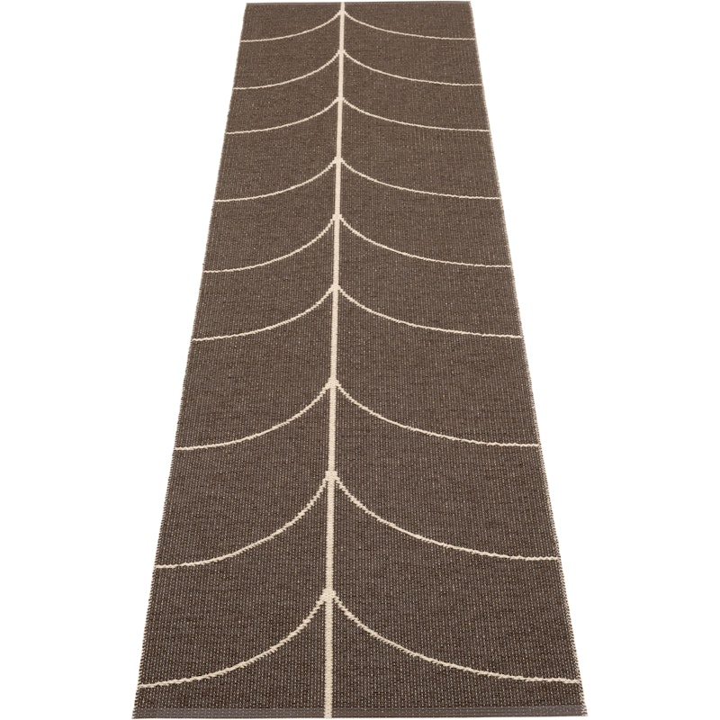 Leif Plastic Rug Dark Brown / Cream, 70x270 cm