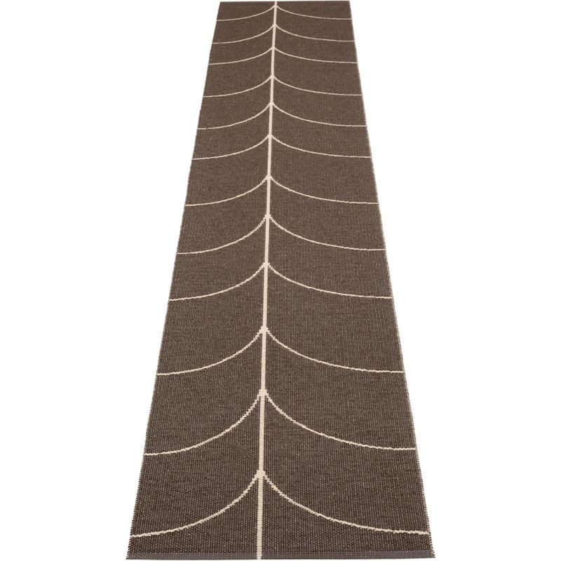 Leif Plastic Rug Dark Brown / Cream, 70x360 cm