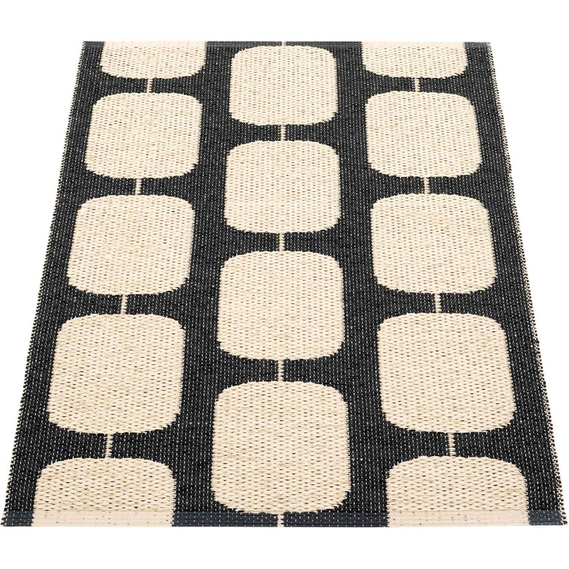 Sten Rug 70x100 cm, Black / Cream