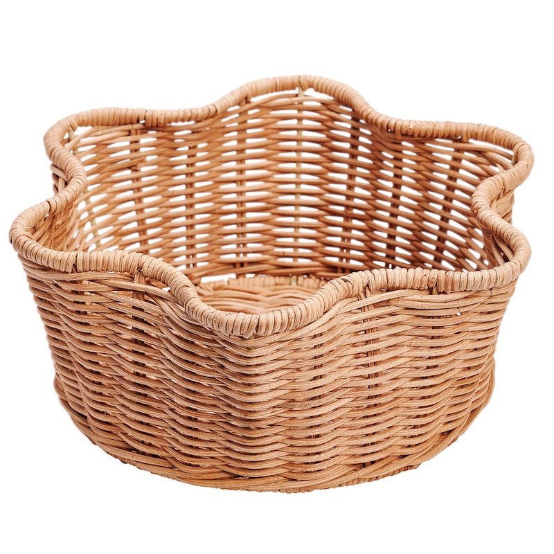 Scallop Basket Rattan Round, Natural
