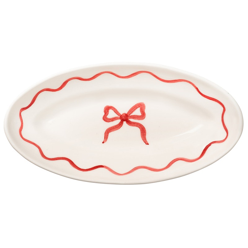 Bow Serving Plate 26 cm, Burgundy