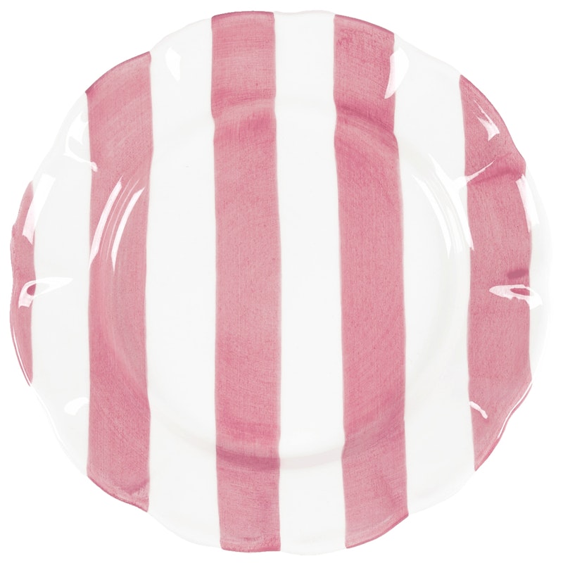 Stripe Side Plate 22 cm, Dark Pink
