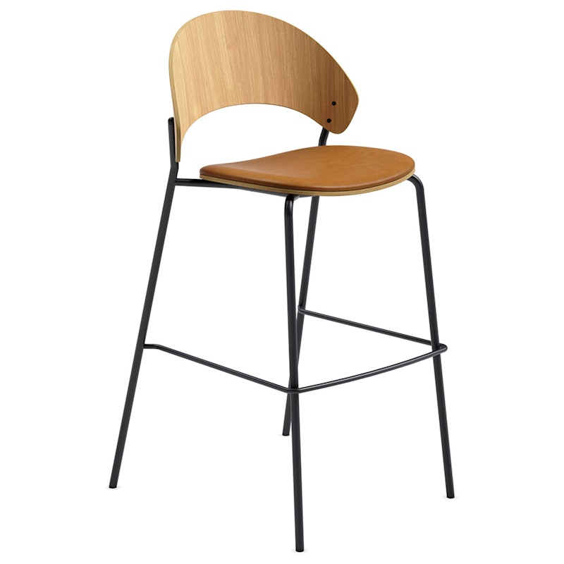 Dosina Bar Stool 65 cm, Oak / Cognac Leather