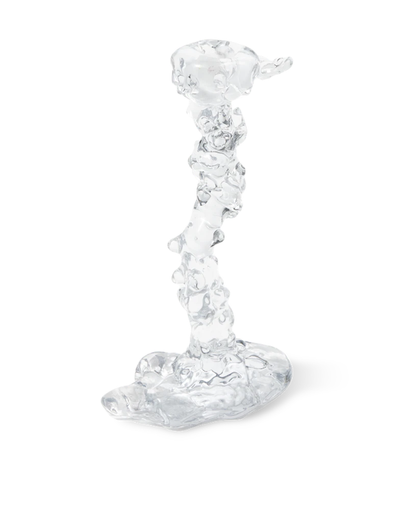 Drip Candle Holder Clear, L / 25 cm