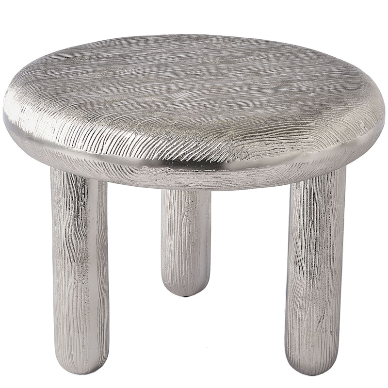 Thick Disk Side Table, Silver