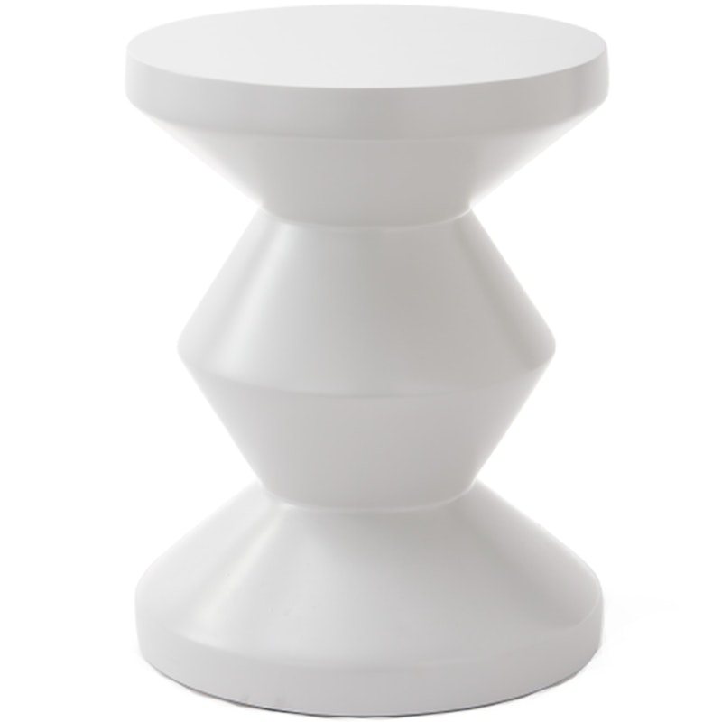 Zig Zag Outdoor Stool, Matte White