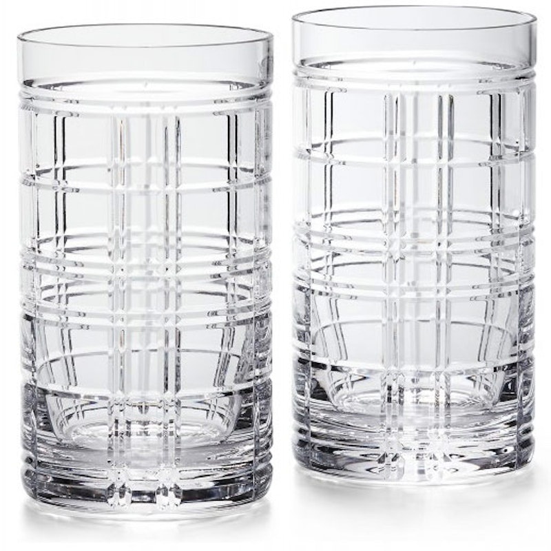 Hudson Plaid Highball Glass 2-pack