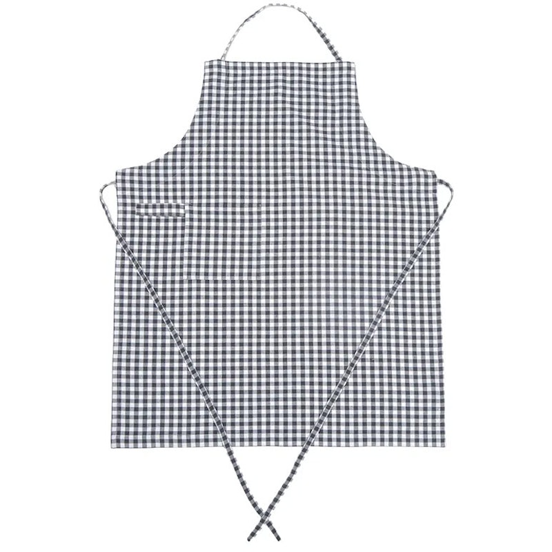 Bella Apron, Dark Grey / White