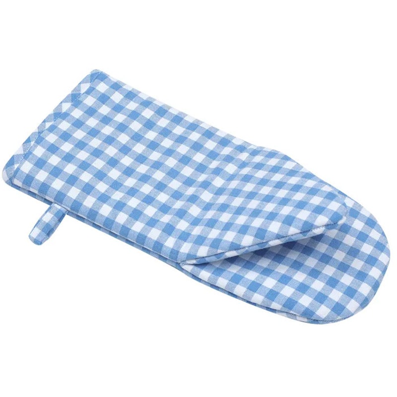 Grill glove Bella checkerd light blue/white