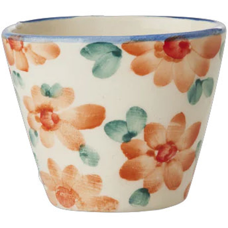 Espresso Cup Ceramic Oval 7 cl, Orange Flowers