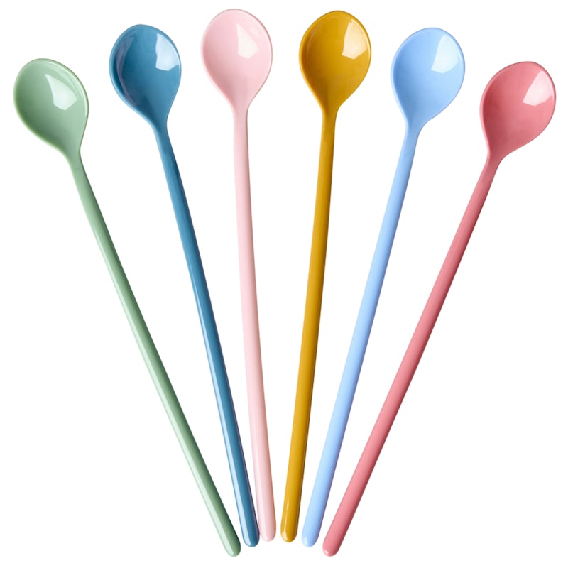 Café Latte Spoon Melamine 6-pack, All You Need is Love and… Colors