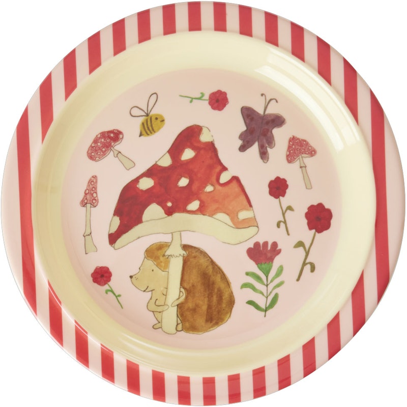 Melamine Plate 20 cm, Pink Happy Forest