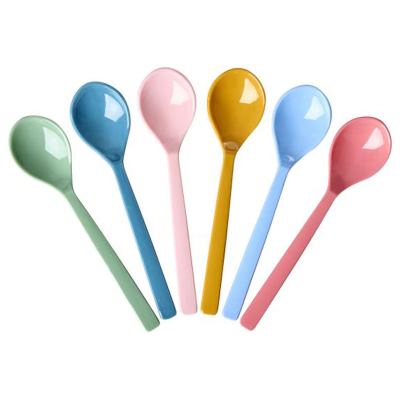 Teaspoon Melamine 6-pack, All You Need is Love and... Colors