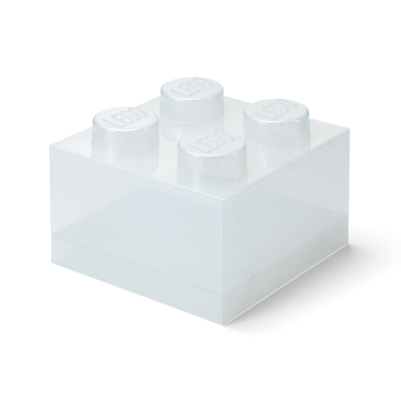 LEGO® Brick Storage Box Translucent 4 Knobs, Glitter Translucent