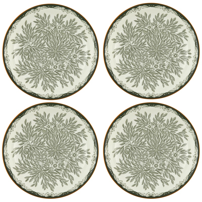 Ostindia Floris Deep Plate 22 cm 4-pack, Green