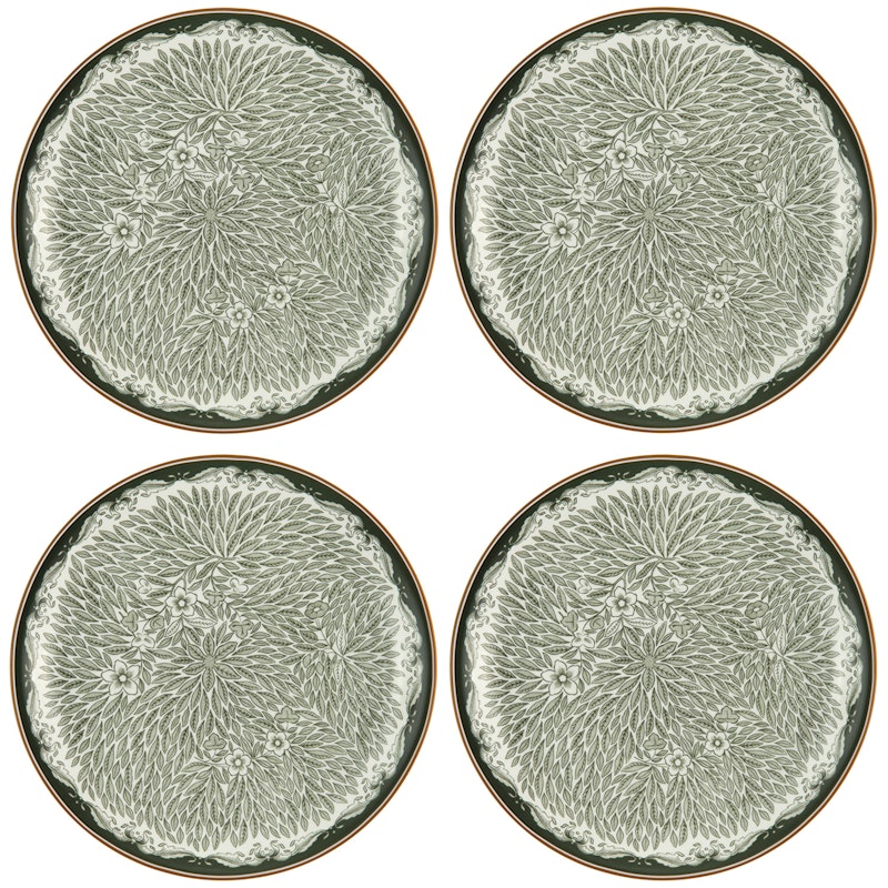 Ostindia Floris Plate 20 cm 4-pack, Green