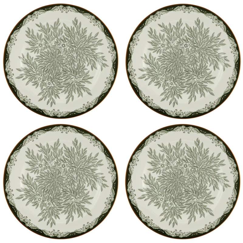 Ostindia Floris Plate 27 cm 4-pack, Green