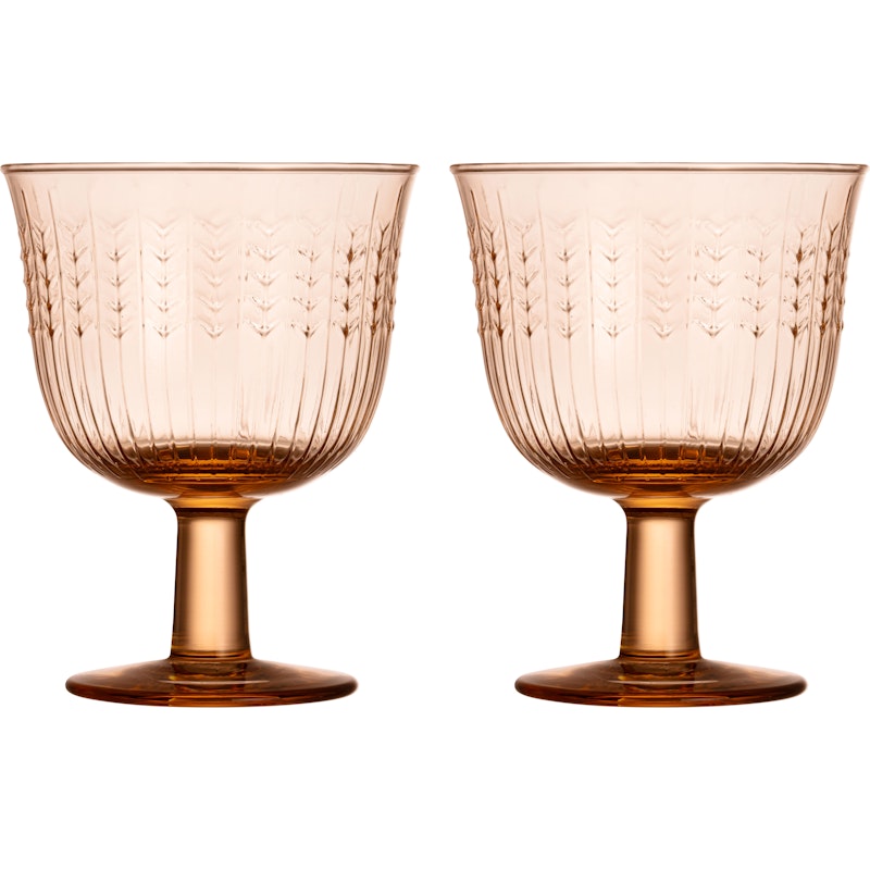 Swedish Grace Drinking Glass With Foot 28 cl 2-pack, Caramel