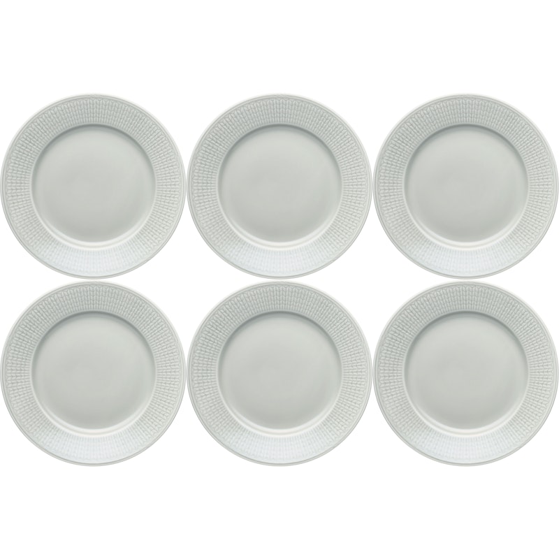 Swedish Grace Plate 21 cm 6-pack, Fog (Light Grey)