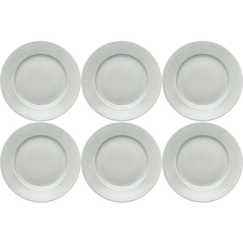 Swedish Grace Plate 21 cm 6-pack, Fog (Light Grey)