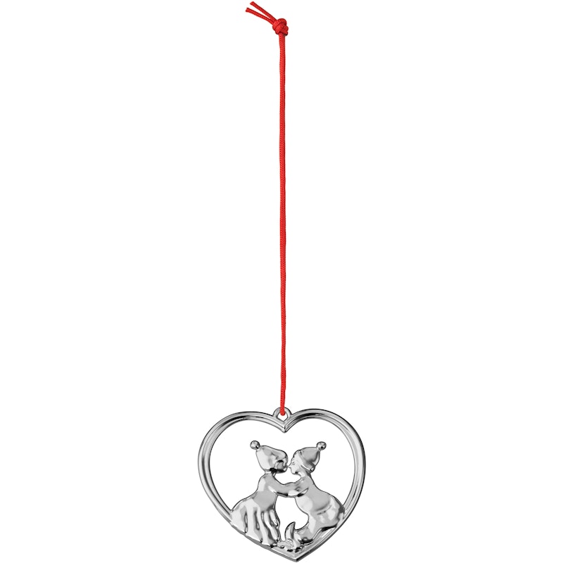 Christmas Heart Kissing Christmas Elveses, Silver