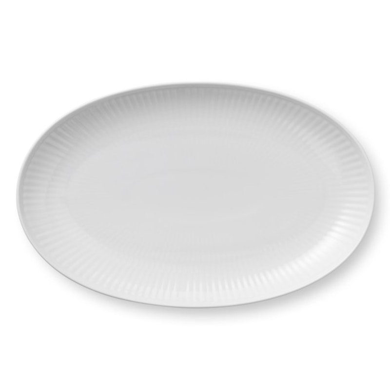 White Fluted Serving Dish 23cm