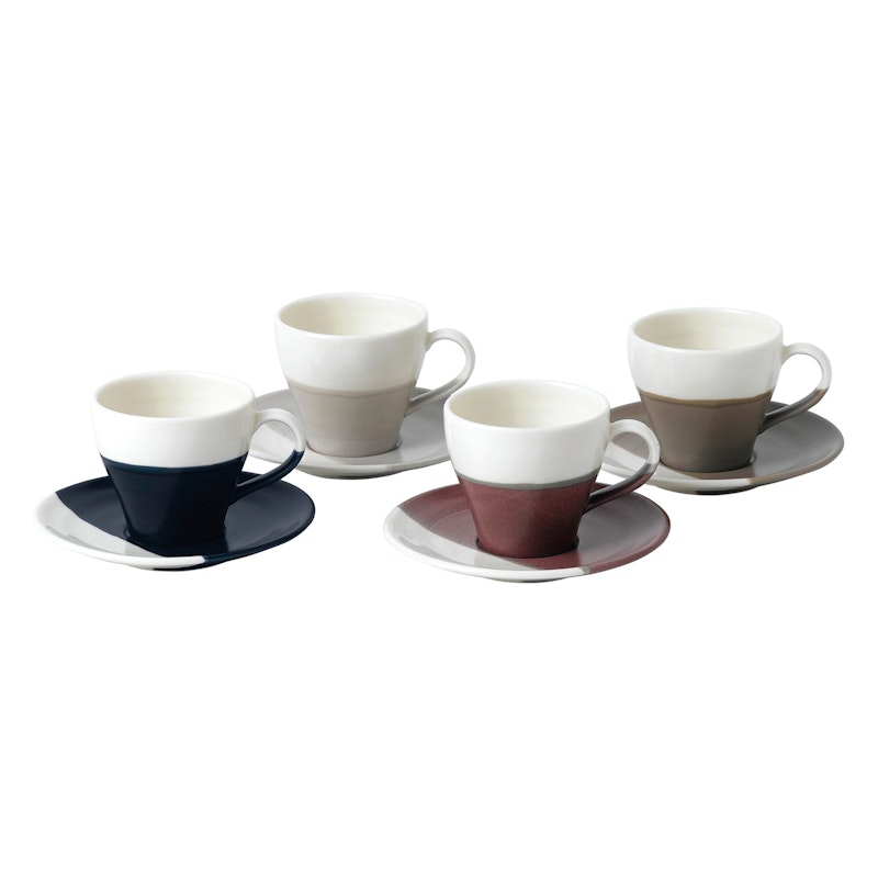 Coffee Studio Espresso Cups and Saucers, 4-pack